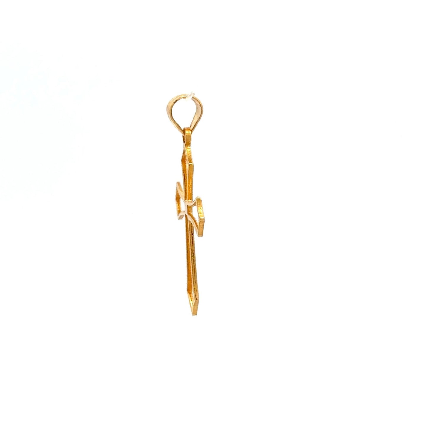 18K Gold Pendant Cross Religious 0.49 grams - Rafant