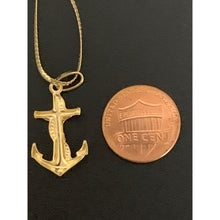 Load image into Gallery viewer, 18k Gold Necklace Chain 19.50&quot; with Cross Anchor Pendant - Rafant
