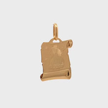 Load and play video in Gallery viewer, 18K Yellow Gold Pendant Virgo Zodiac Sign
