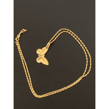Load image into Gallery viewer, 18K Gold Necklace Chain 17.5&quot; with Butterfly Pendant 1.87 grams - Rafant

