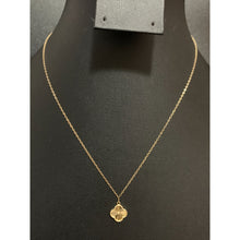 Load image into Gallery viewer, 18K Gold Necklace Chain 16 inches with Clover Flower Pendant 1.45 grams - Rafant
