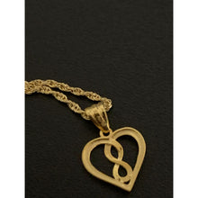 Load image into Gallery viewer, 18K Gold Necklace Chain 18 inches Heart Infinity Pendant 1.32 grams - Rafant
