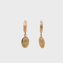 Load and play video in Gallery viewer, 18K Yellow Gold Earrings Huggie Dangle Woman Lady 2.02 grams
