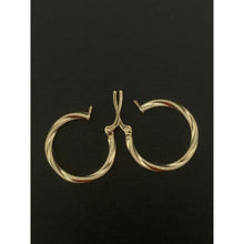 Load image into Gallery viewer, 18K Gold Earrings Hoops Loops Twisted Small 1.11 grams - Rafant
