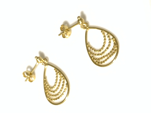 18K Gold Hoops Dangling Earrings - Rafant