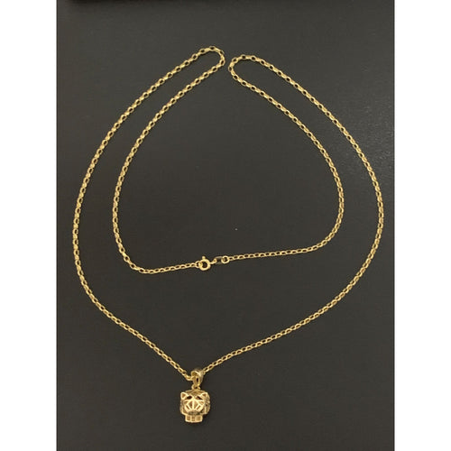 18K Gold Necklace Chain 27.5 inches Pendant - Rafant