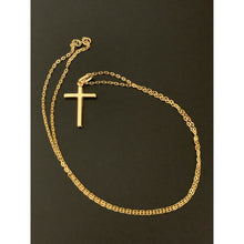 Load image into Gallery viewer, 18K Saudi Gold Necklace Chain 19.50&quot; w/ Cross Pendant 1.73 grams - Rafant
