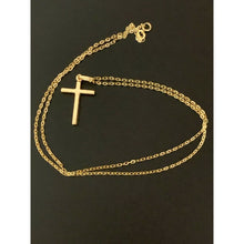 Load image into Gallery viewer, 18K Saudi Gold Necklace Chain 19.50&quot; w/ Cross Pendant 1.73 grams - Rafant
