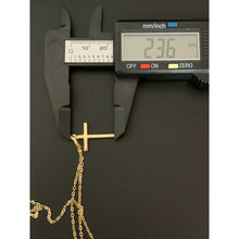 Load image into Gallery viewer, 18K Saudi Gold Necklace Chain 19.50&quot; w/ Cross Pendant 1.73 grams - Rafant
