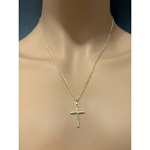 Load image into Gallery viewer, 18K Saudi Gold Necklace Chain 19.50&quot; w/ Cross Pendant 1.73 grams - Rafant
