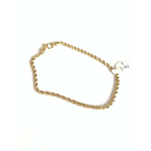 New Real 18K Saudi Gold Chain Rope Size 7 Dainty Lightweight 1 gram - Rafant