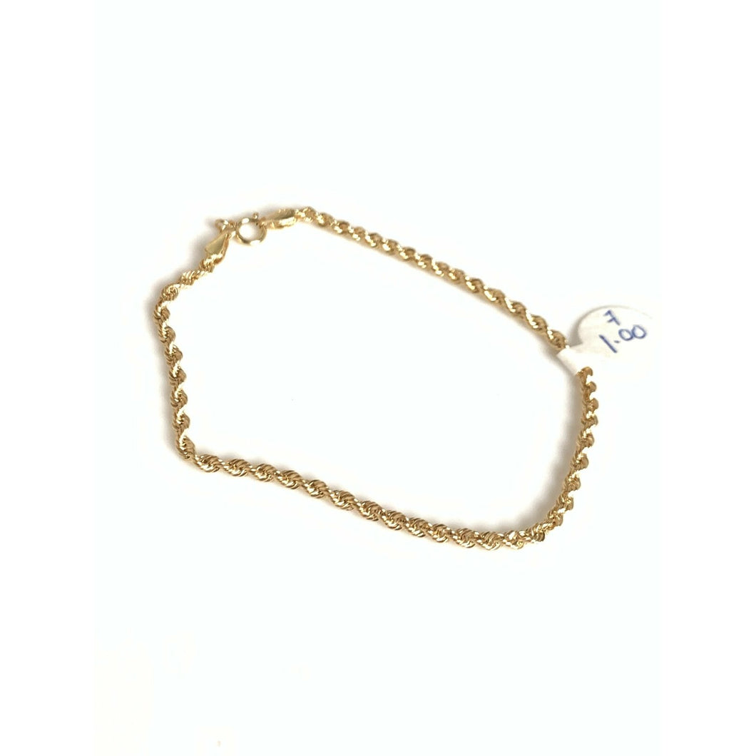 New Real 18K Saudi Gold Chain Rope Size 7 Dainty Lightweight 1 gram - Rafant