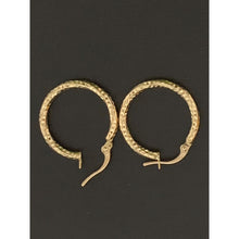 Load image into Gallery viewer, 18K Yellow Gold Earrings Hoops Textured  Small - Rafant
