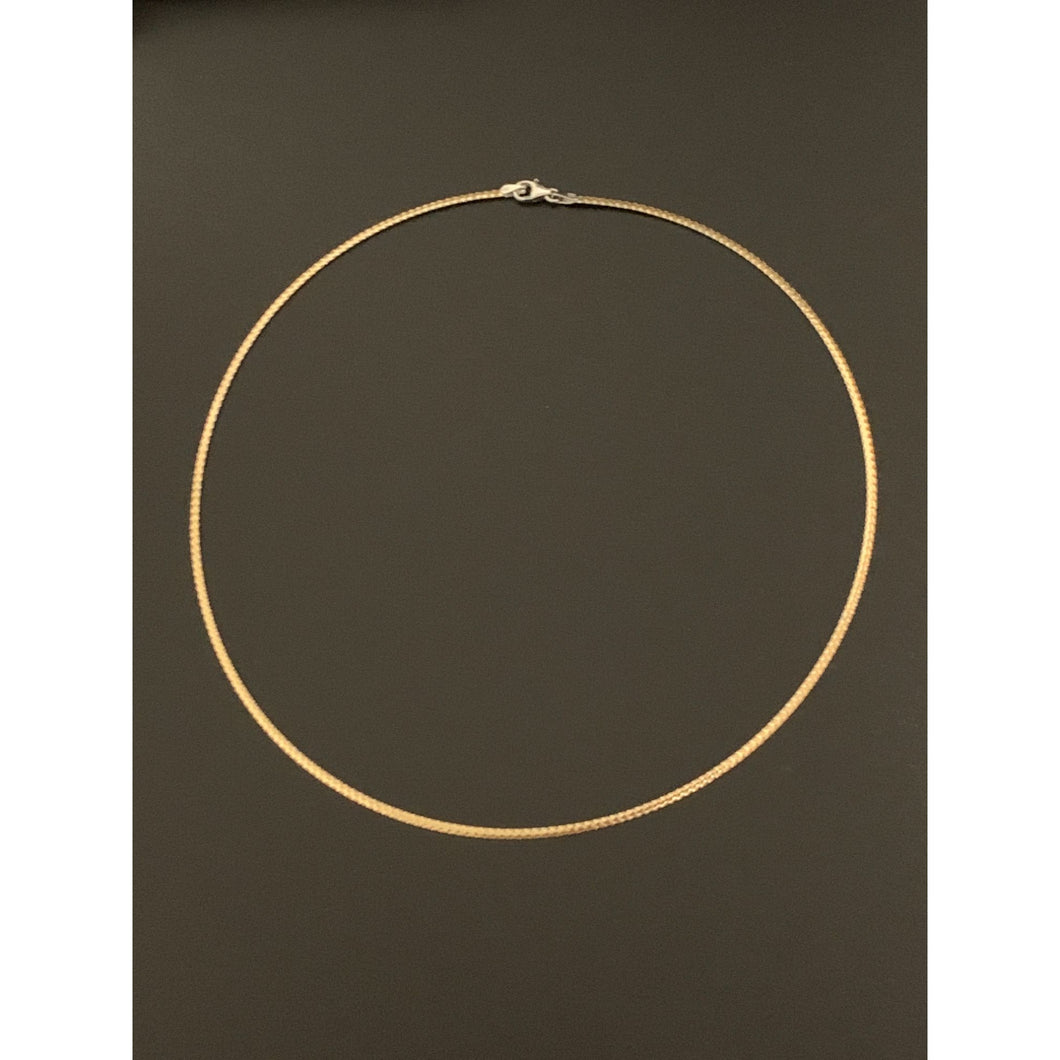 18K Gold Necklace Omega Two Tone White Yellow Gold Soft Flexible 2.46 grams 16.50 inches - Rafant