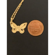 Load image into Gallery viewer, 18K Gold Necklace Chain 17.5&quot; with Butterfly Pendant 1.87 grams - Rafant
