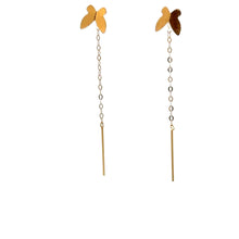 Load image into Gallery viewer, 18K Gold Earrings Butterfly Threader Very Tiny 0.24 grams - Rafant
