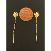 Load image into Gallery viewer, 18K Gold Earrings Threader Flower Tiny 0.35 grams - Rafant
