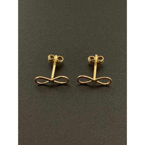 18K Gold Earrings Stud Infinity 0.87 grams - Rafant
