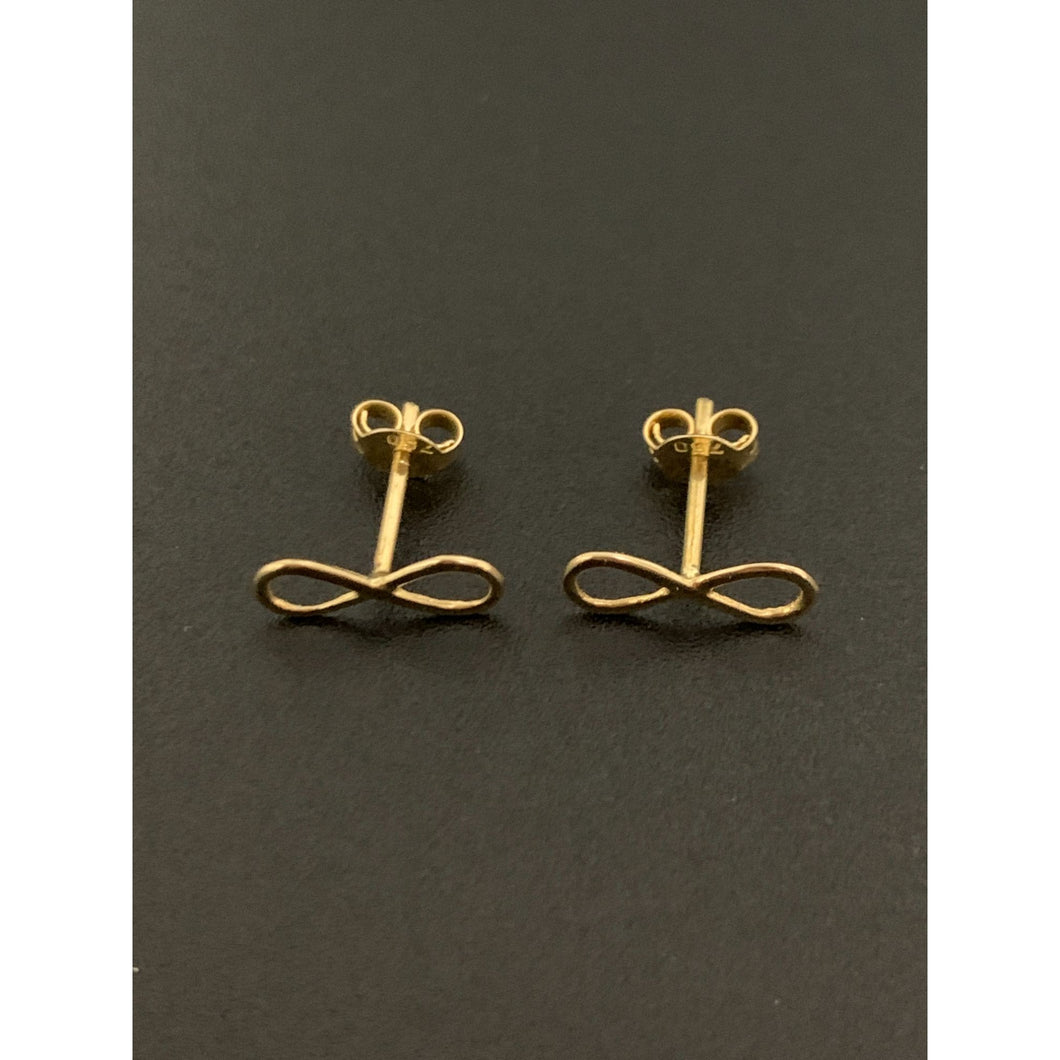 18K Gold Earrings Stud Infinity 0.87 grams - Rafant