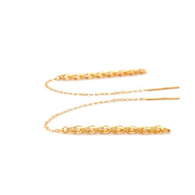 Load image into Gallery viewer, 18K Gold Earrings Threaders 3 inches - Rafant
