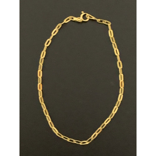 18K Gold Bracelet Paper Clips Size 7.5 inches 1.02 grams - Rafant