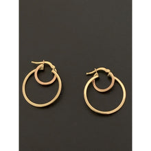Load image into Gallery viewer, 18K Gold Twin Loops Hoops Earrings 2.21 grams - Rafant
