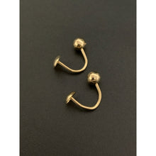 Load image into Gallery viewer, 18K Gold Earrings Cuff Heart Ball Pendant 1.27 grams - Rafant
