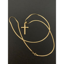 Load image into Gallery viewer, 18K Saudi Gold Necklace Chain 19.50&quot; with Cross Pendant 2.92 grams - Rafant
