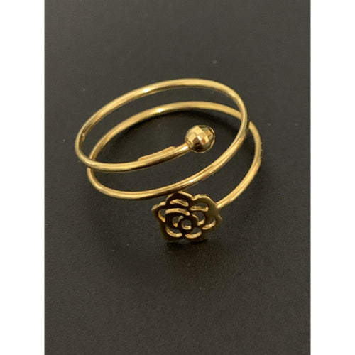 18K Gold Ring Spiral Flower 1.21 grams Size 8 - Rafant