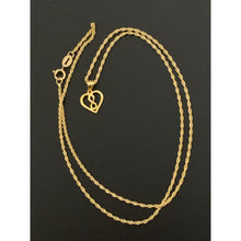 Load image into Gallery viewer, 18K Gold Necklace Chain 18 inches Heart Infinity Pendant 1.32 grams - Rafant
