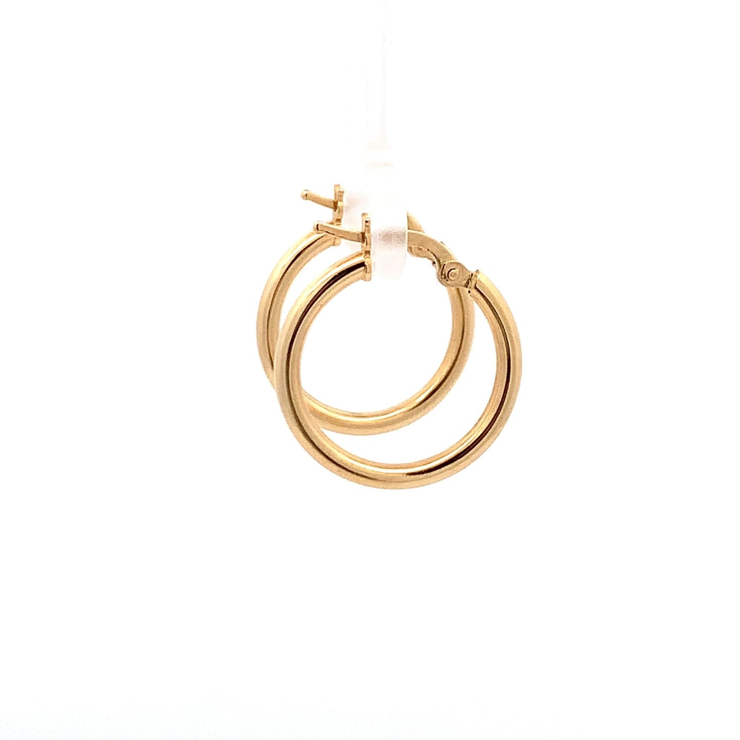 18K Yellow Gold Earrings Hoops Small Plain 2.02 grams - Rafant