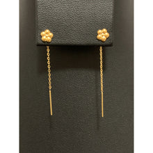 Load image into Gallery viewer, 18K Gold Earrings Threader Flower Very Tiny 0.35 grams - Rafant
