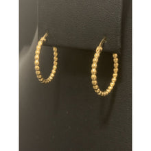 Load image into Gallery viewer, 18K Gold Earrings Hoops Loops Beaded Small 2.13 grams - Rafant
