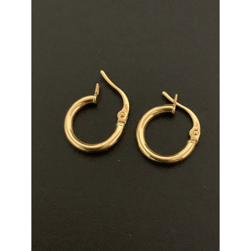 18K Gold Earrings Hoops Loops Small 0.88 grams - Rafant