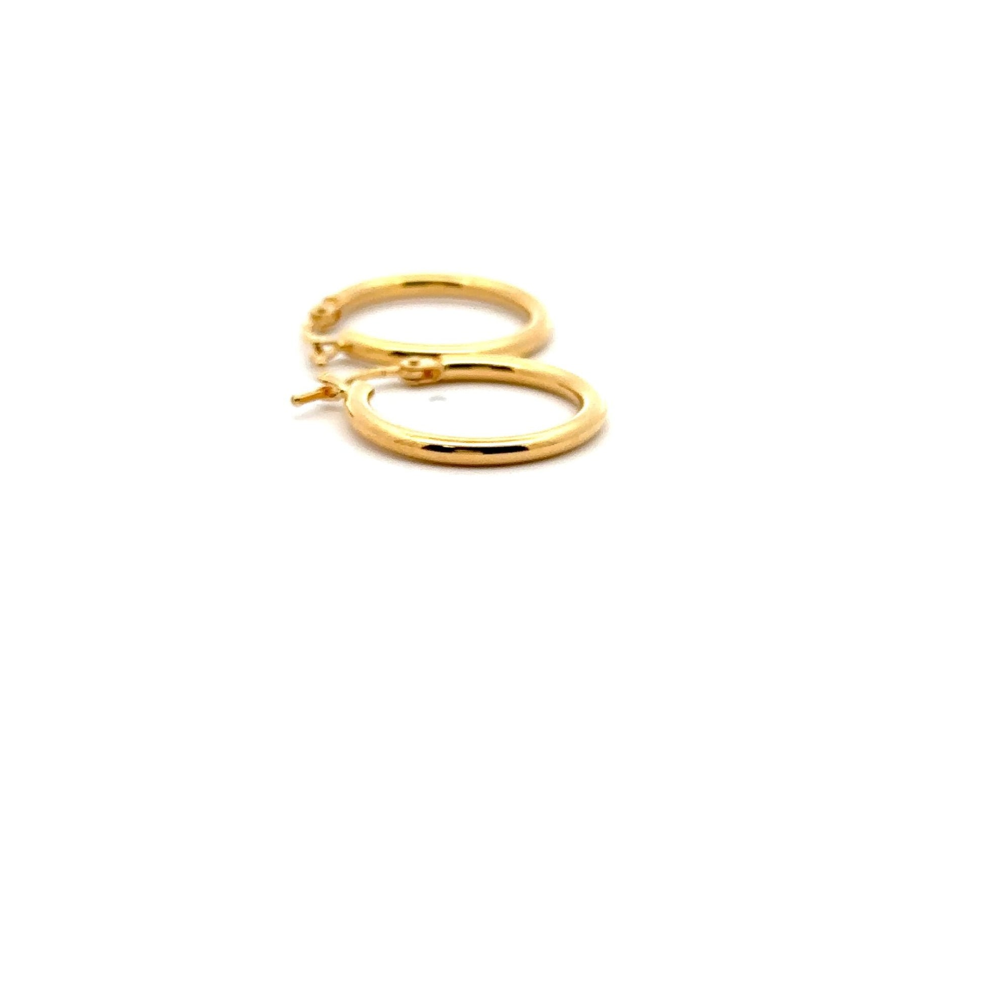 18K Gold Earrings Hoops Polished 1.13 grams - Rafant