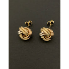 Load image into Gallery viewer, 18K Gold Earrings Stud Knot White Yellow Rose Gold - Rafant
