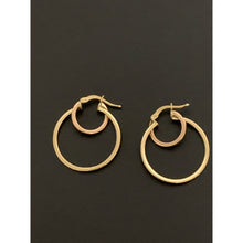 Load image into Gallery viewer, 18K Gold Twin Loops Hoops Earrings 2.21 grams - Rafant
