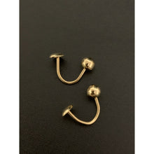 Load image into Gallery viewer, 18K Gold Earrings Cuff Heart Ball Pendant 1.27 grams - Rafant
