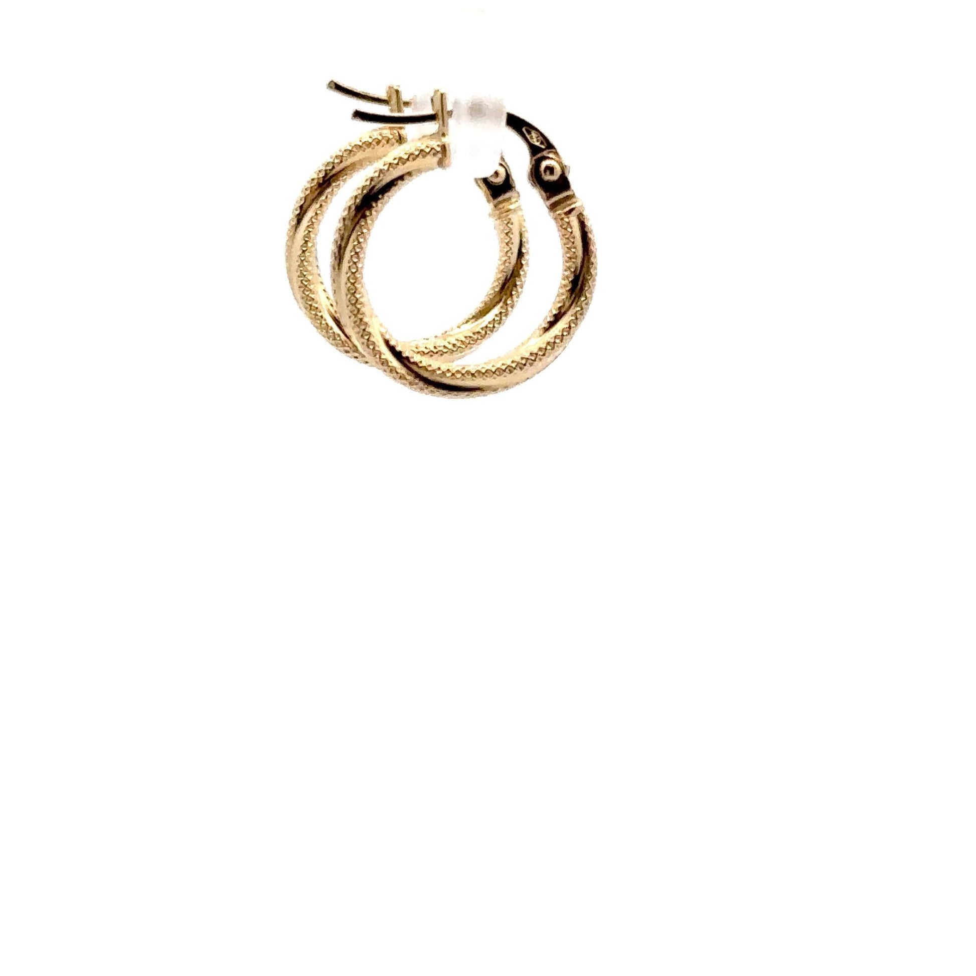18K Yellow Gold Earrings Hoops Small 0.84 grams - Rafant