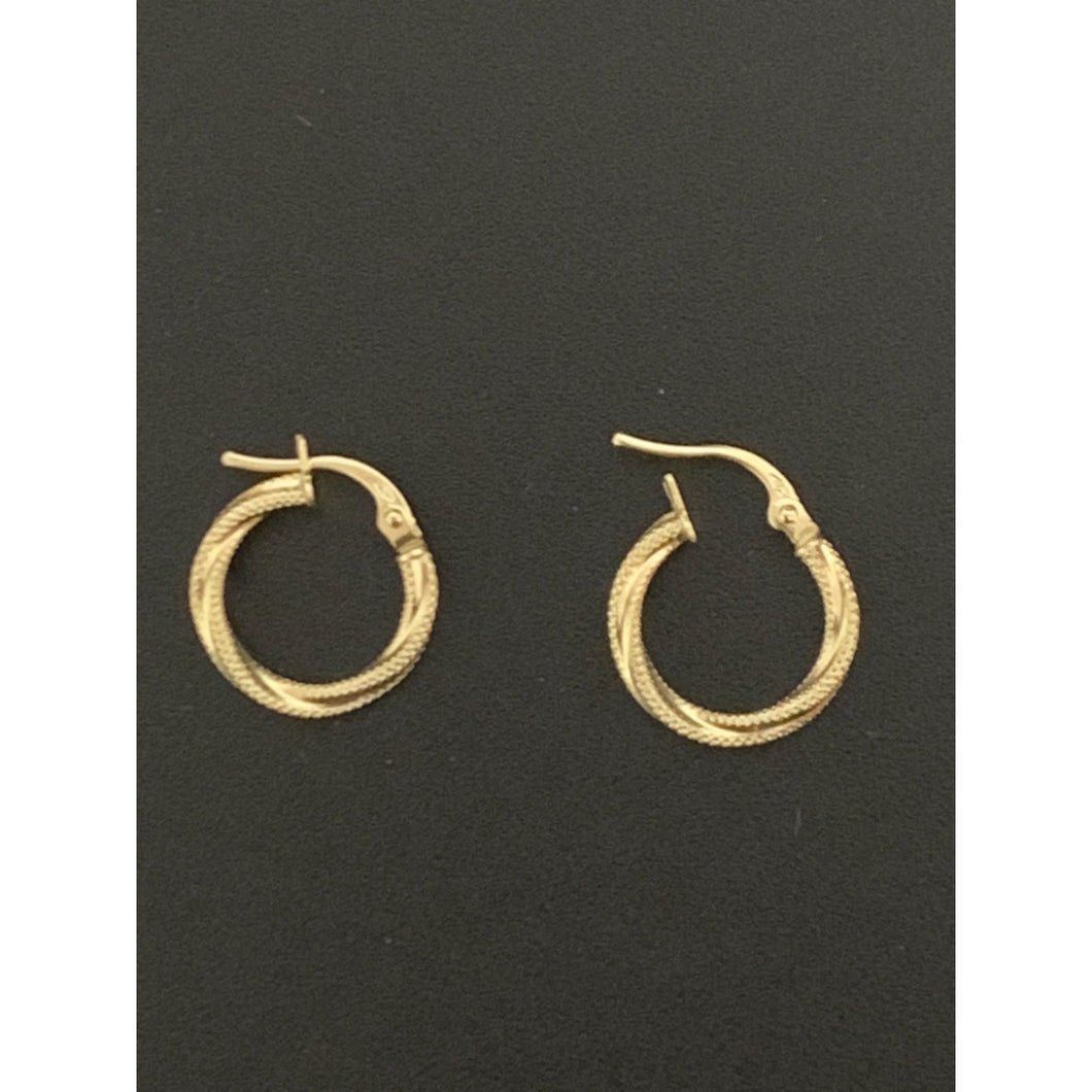 18K Gold Earrings Hoops Loops Small 0.90 grams. - Rafant