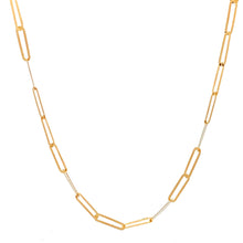 Load image into Gallery viewer, 18K Yellow Gold Necklace Chain Paperclip 1.22 grams 15.75 inches plus one inch extension - Rafant
