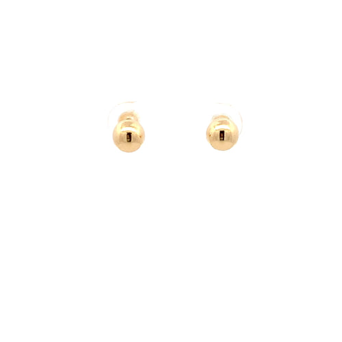 18K Yellow Gold Earrings Stud Balls Polished 0.88 grams - Rafant