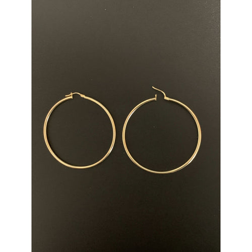 18K Gold Earrings Hoops Loops Extra Large 3.40 grams - Rafant