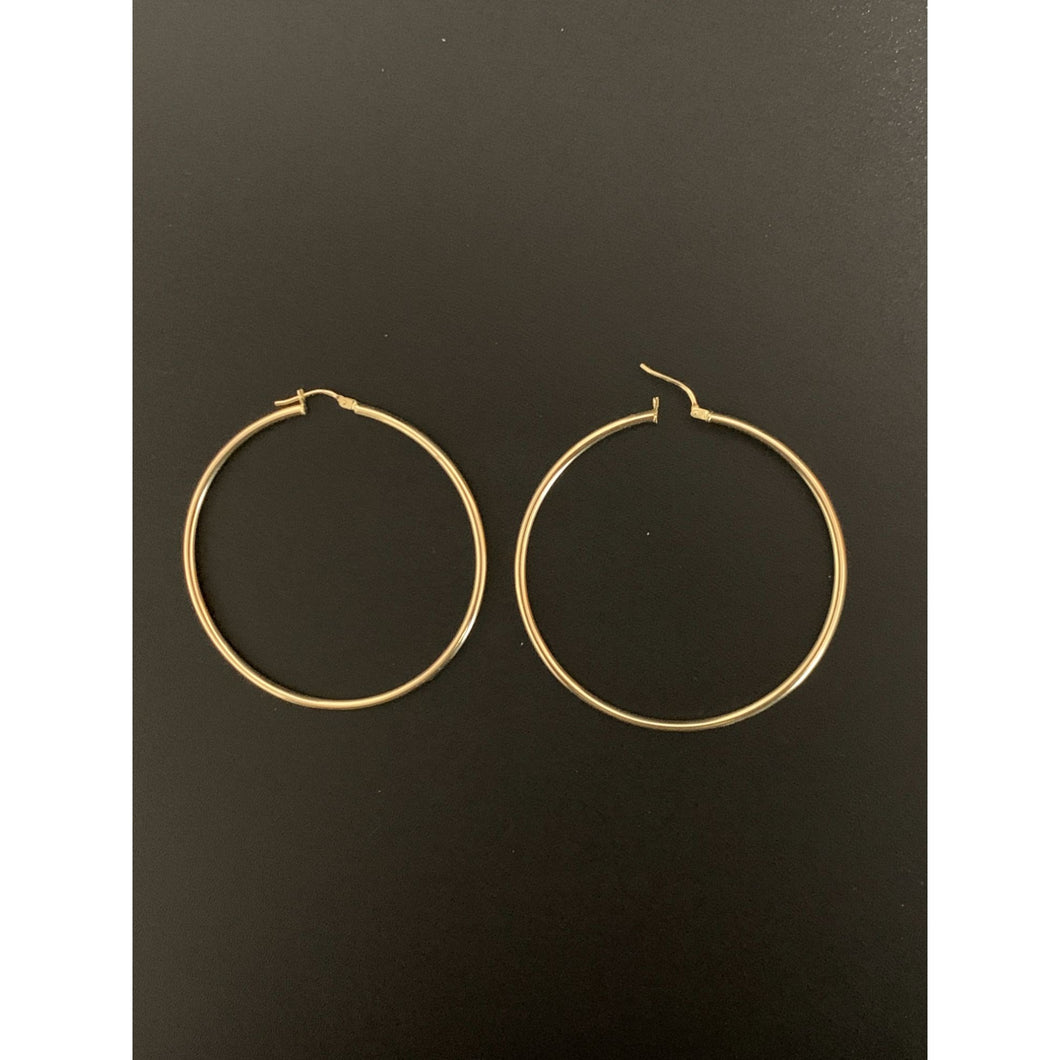 18K Gold Earrings Hoops Loops Extra Large 3.40 grams - Rafant