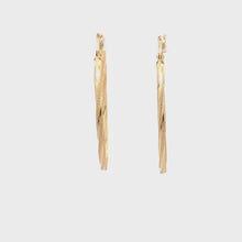Load and play video in Gallery viewer, 18K Yellow Gold Earrings Hoops Large Spiral 1.75 grams
