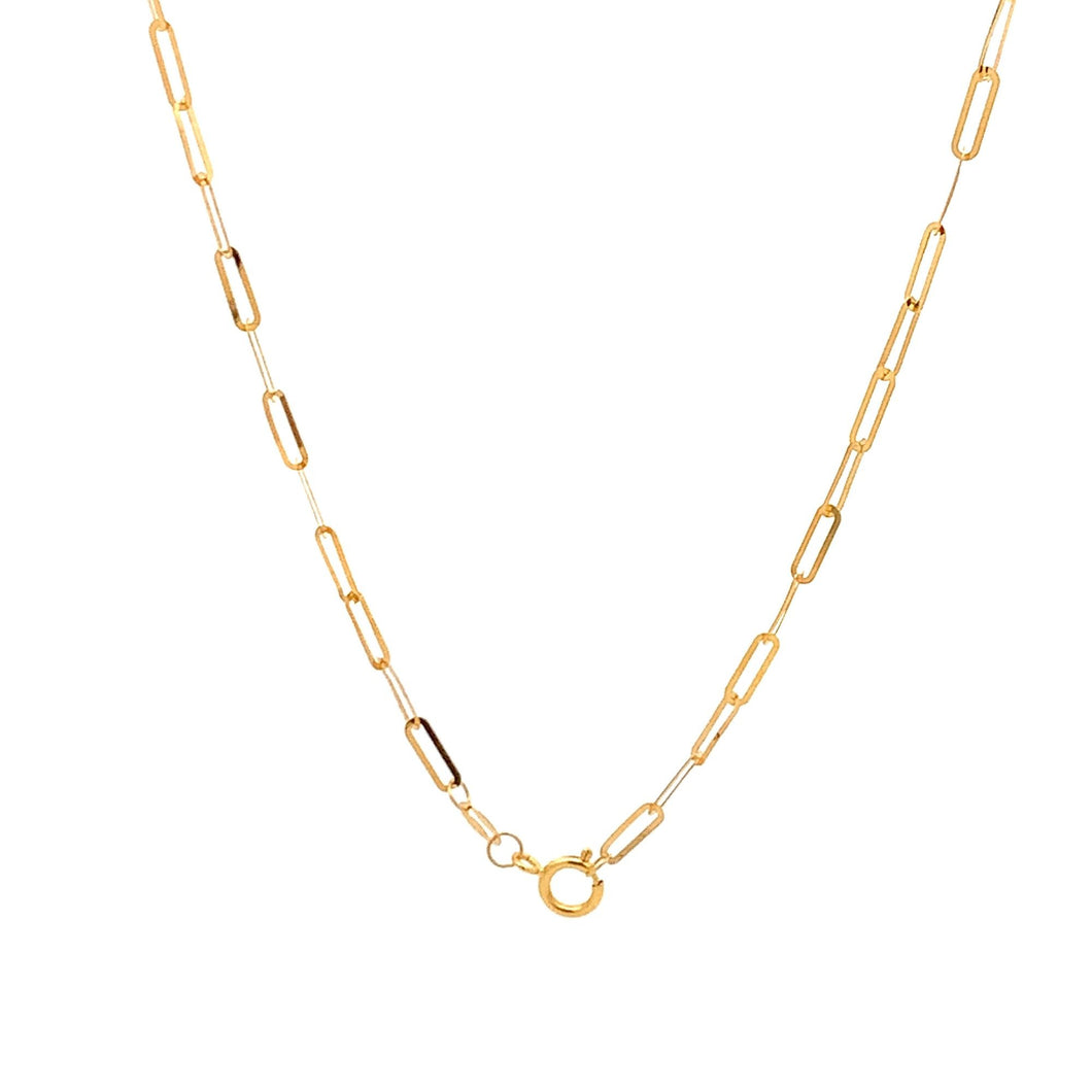 18K Yellow Gold Necklace Chain Paperclip 18 inches 0.95 grams - Rafant