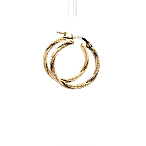 18K Gold Earrings Hoops Loops Fine Jewelry - Rafant