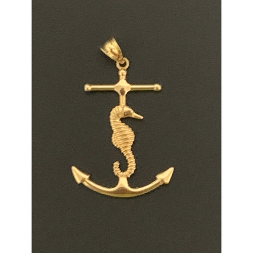 18K Gold Pendant Anchor Seahorse 1.81 grams - Rafant