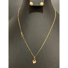 Load image into Gallery viewer, 18K Gold Necklace Chain 18 inches Circle Round Pendant with Earrings Set 1.82 grams - Rafant
