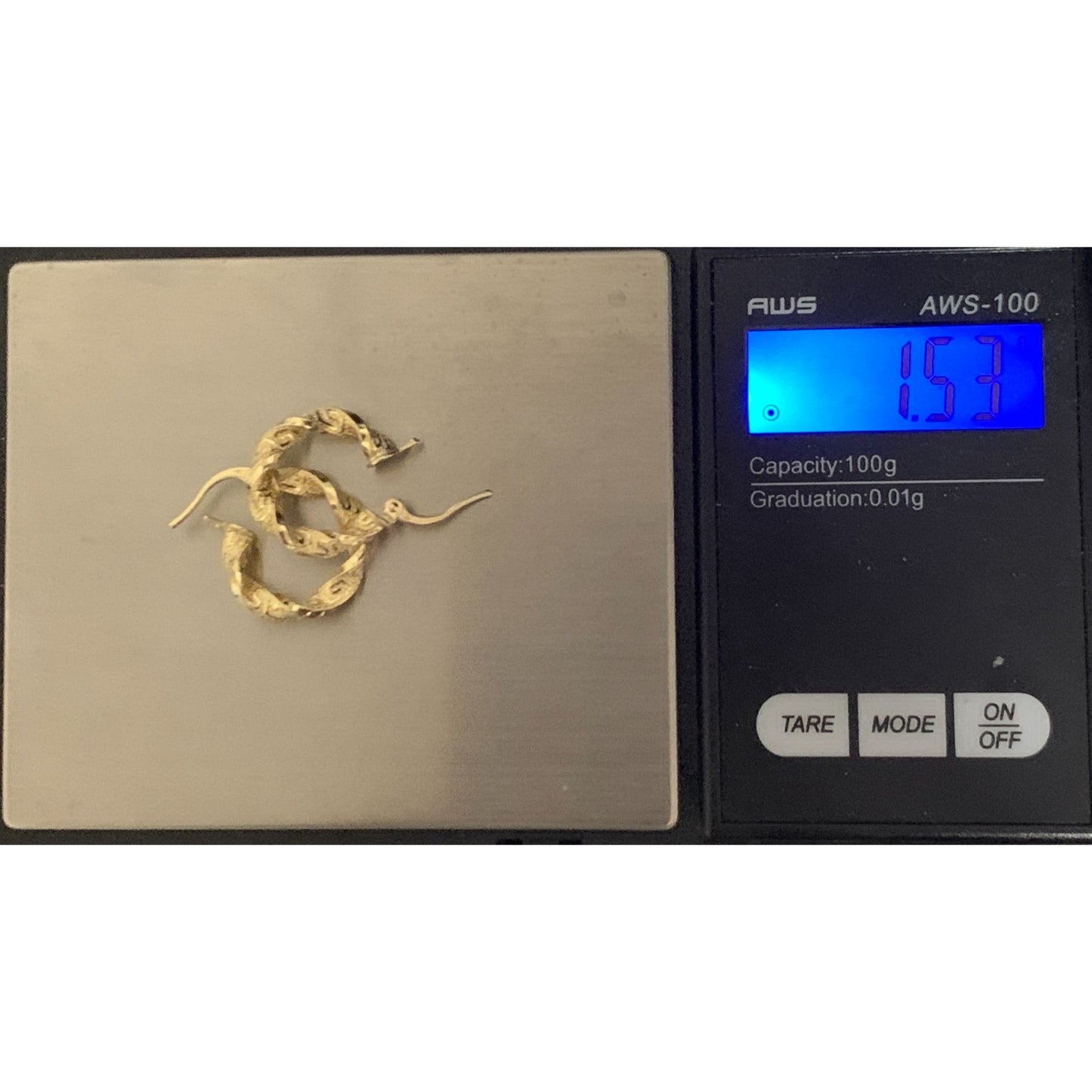 18K Gold Earrings Hoops Loops Small 1.53 grams - Rafant